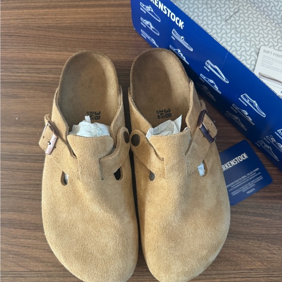 New Birkenstock Latte Suede Boston Clogs size 38 M / US size 7 - Picture 6 of 9